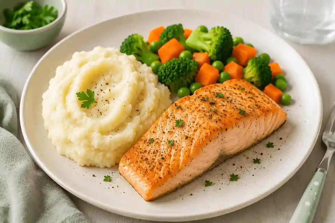 1 Year Old Meal Plan: A Healthy 7-Day Guide for Growing Toddlers 1 Fresh salmon dinner on plate