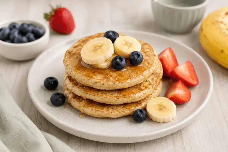 golden-brown banana oat pancakes