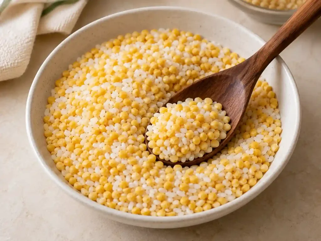 Khichdi for Babies: The Complete Guide, Recipe & Age-by-Age Variations 1 yellow moong dal and white rice grains