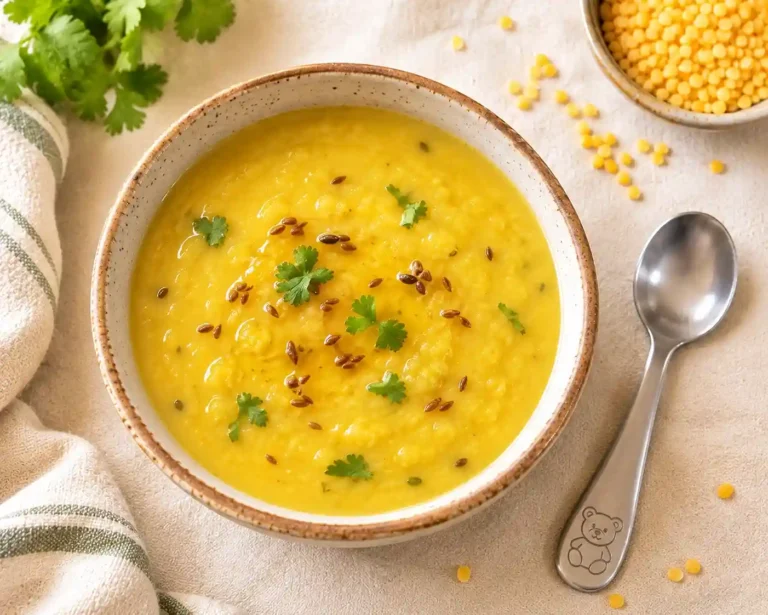 Home 1 yellow dal topped with a light garnish of cumin seeds fried in ghee