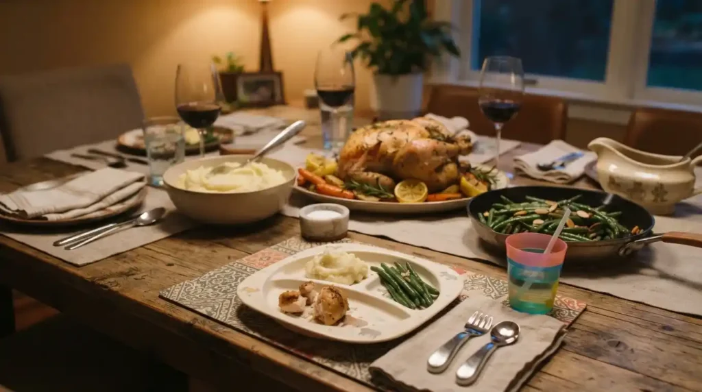 3 Year Old Meal Plan: A Complete 7-Day Guide for Busy Parents 4 Family dinner table with food