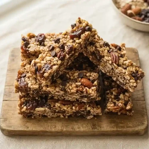 Homemade Granola Bars for Toddlers (No-Bake & Easy) 5 no-bake granola bars for toddlers stacked