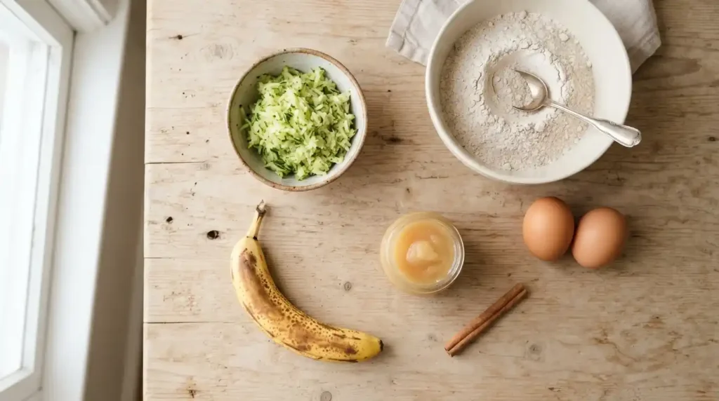Zucchini Muffins for Toddlers (No Added Sugar, Freezer-Friendly) 1 grated zucchini muffins ingredient