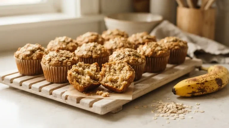 golden-brown banana oat muffins for toddlers