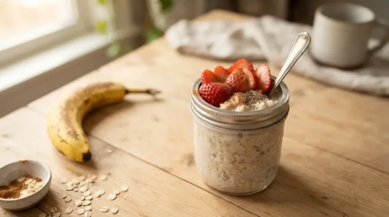 jar with toddler overnight oats